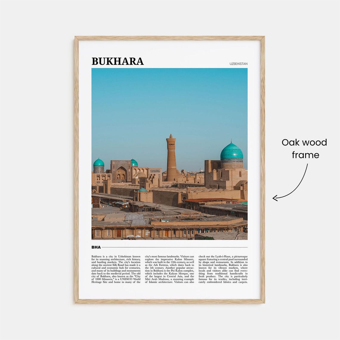Bukhara Uzbekistan Ancient Silk Road City Turquoise Domes Poster - Image 3