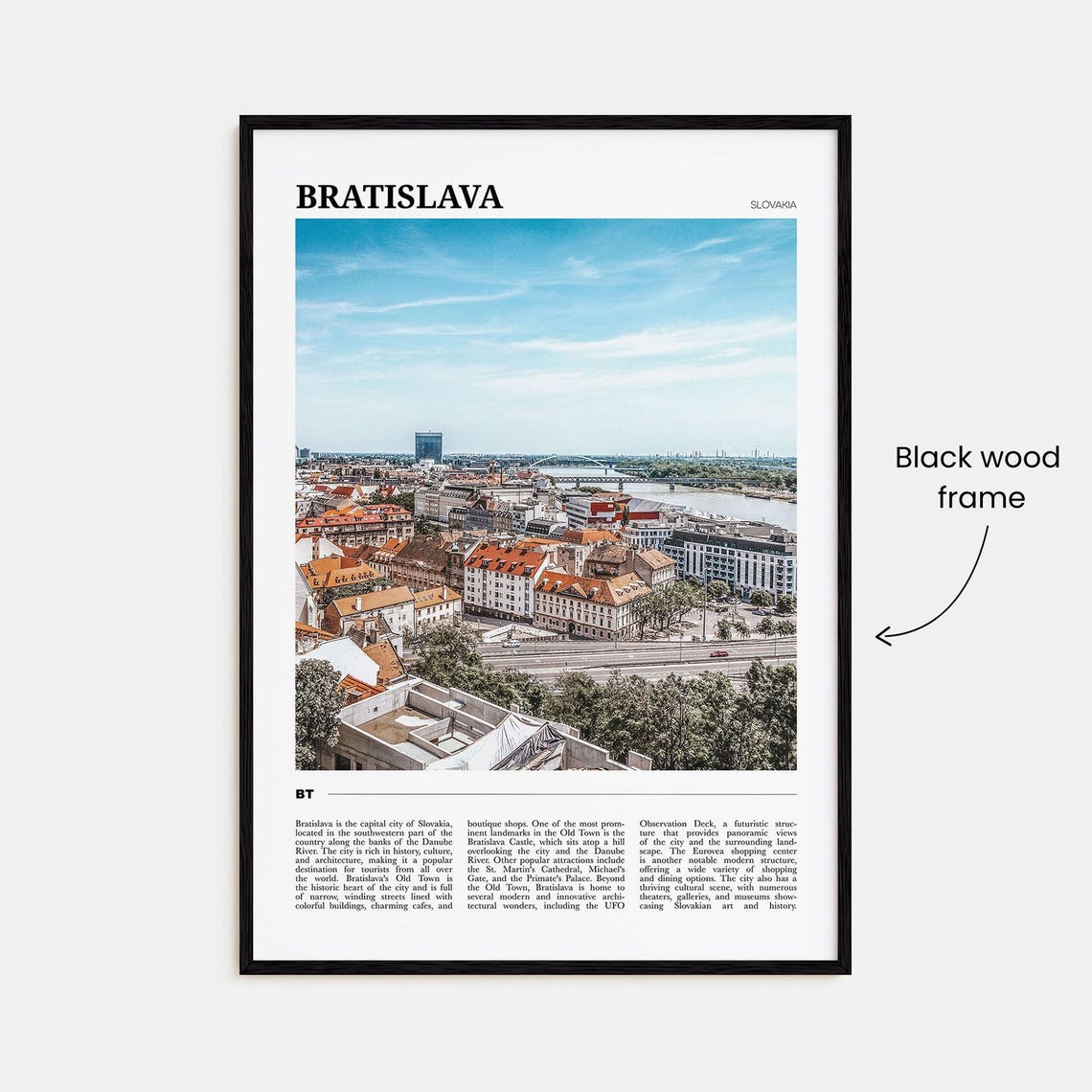 Bratislava Slovakia Old Town Red Roofs River Panorama Poster - Image 2