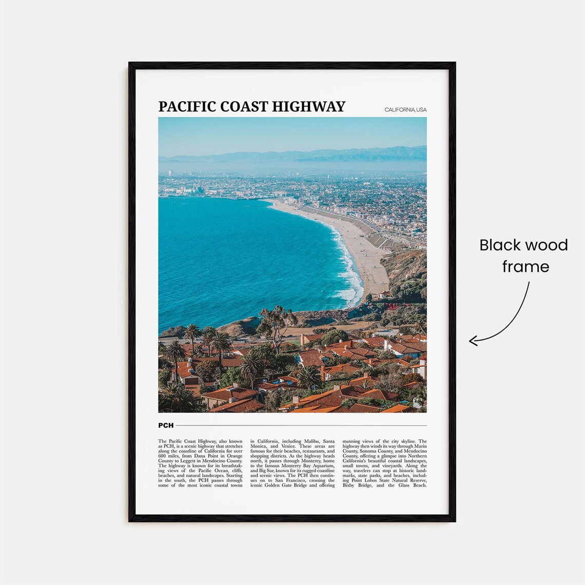 Pacific Coast Highway Travel Poster, California USA - Image 2