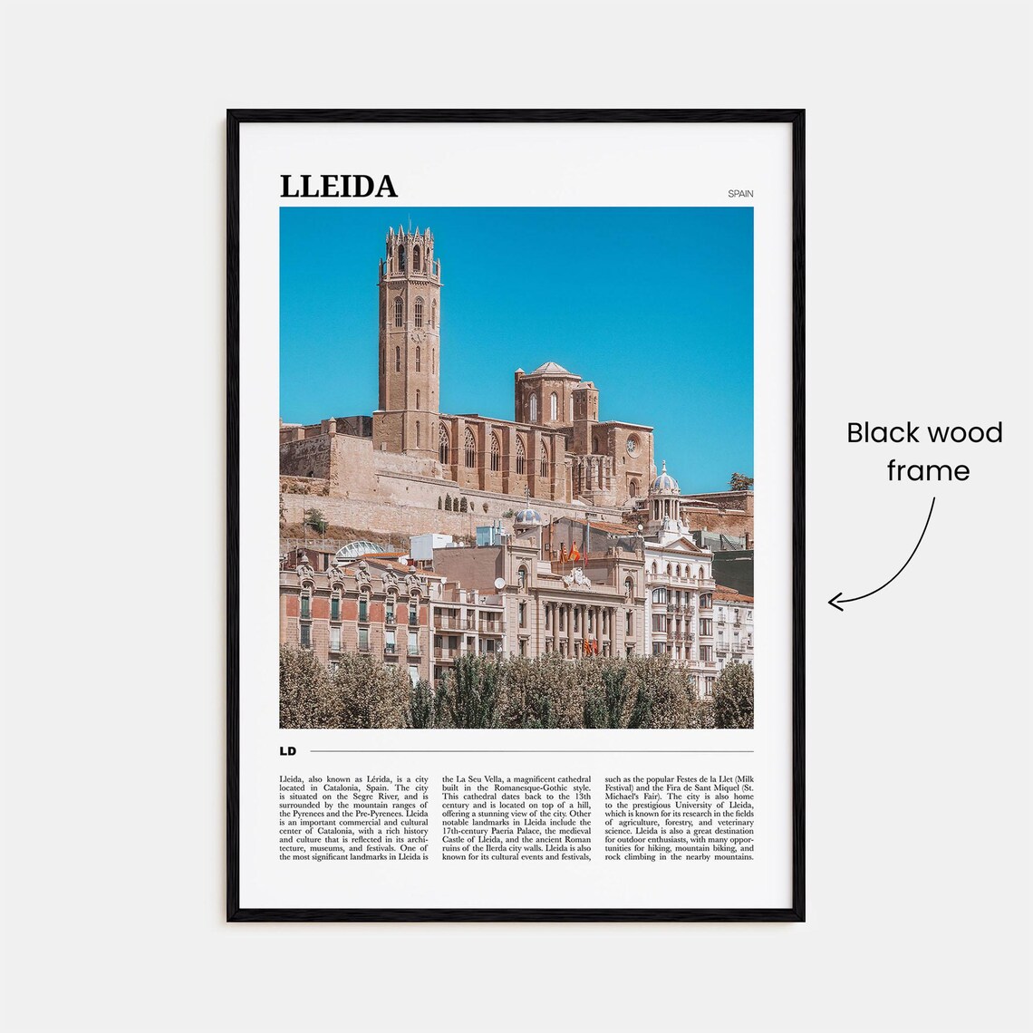 Lleida Spain La Seu Vella Cathedral Historic Hilltop Landmark Poster - Image 2