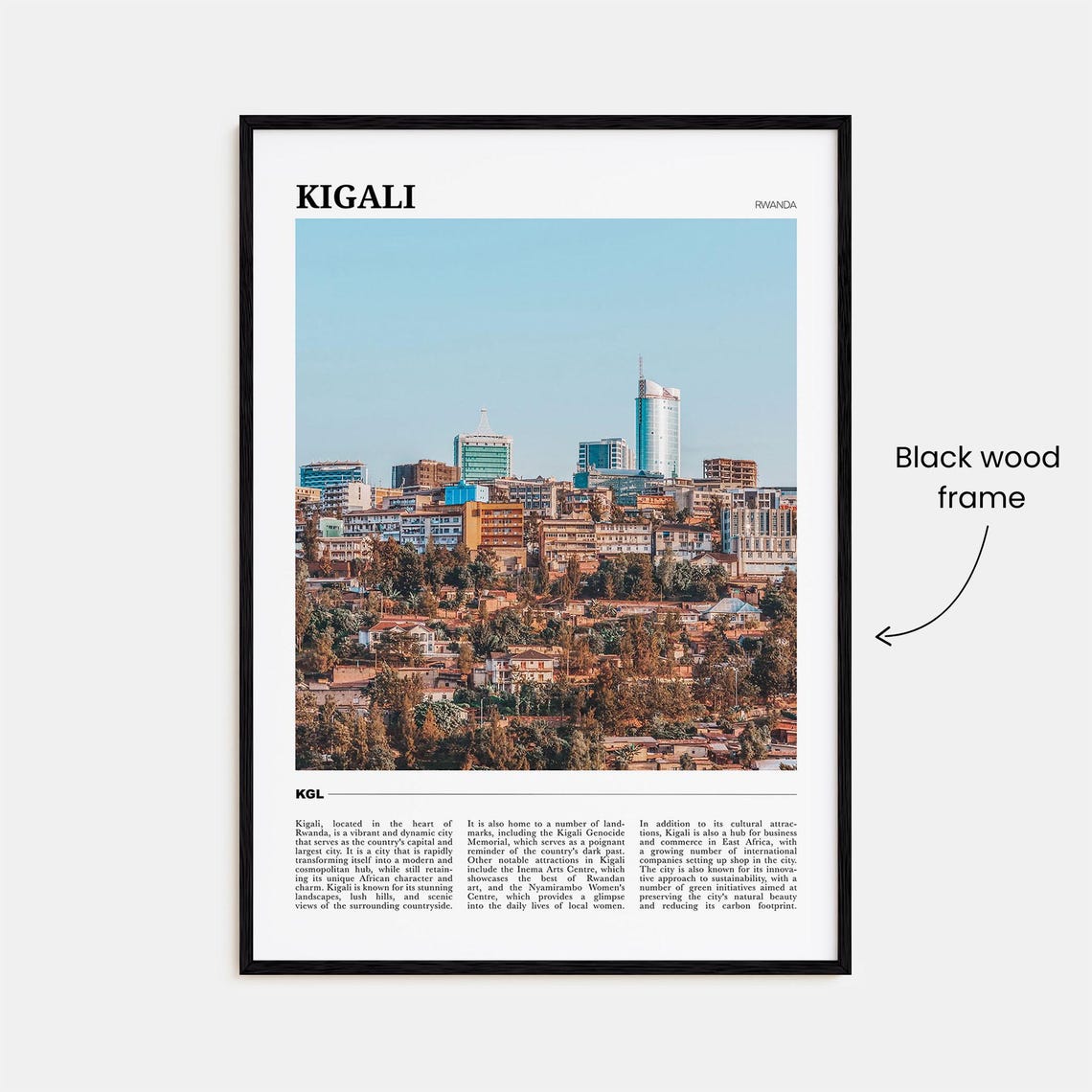 Kigali Rwanda Green Hillside Skyline Travel Photography Poster - Image 2