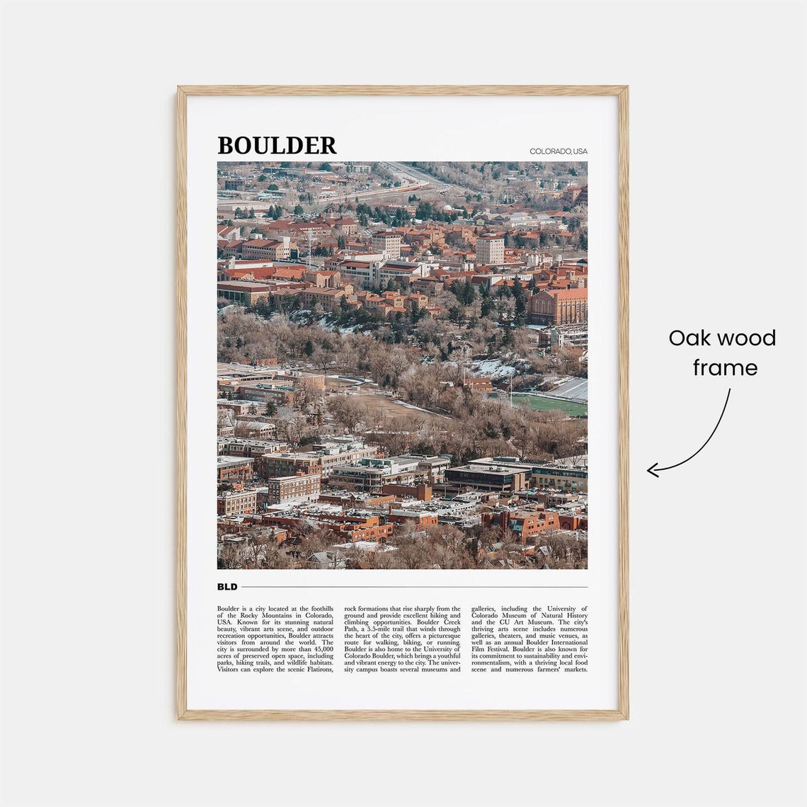 Boulder Colorado Flatirons Foothills Aerial Panorama View Poster - Image 3