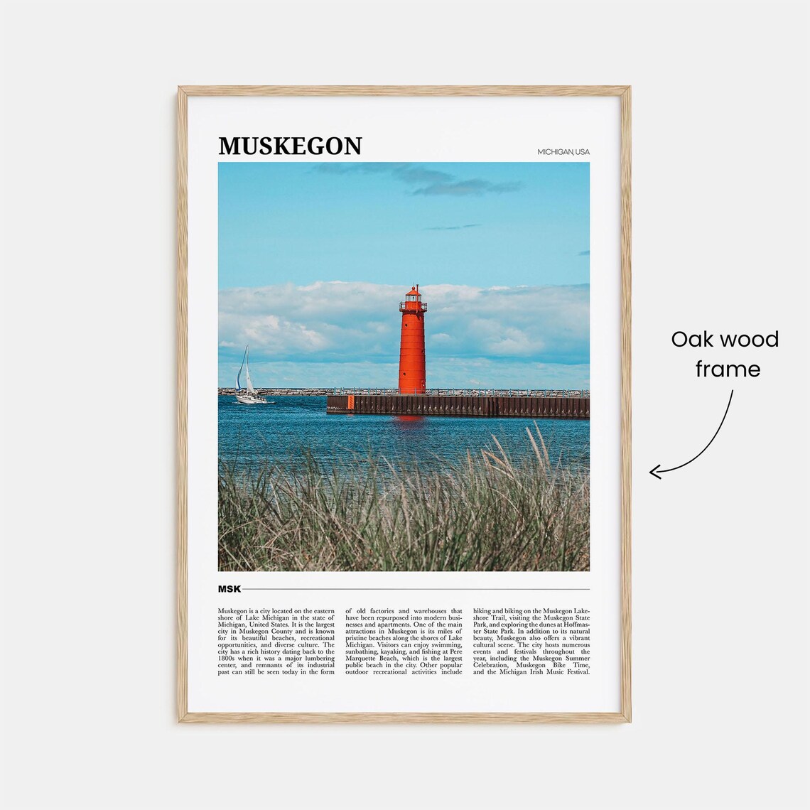 Muskegon Travel Poster, Michigan Wall Art - Image 3
