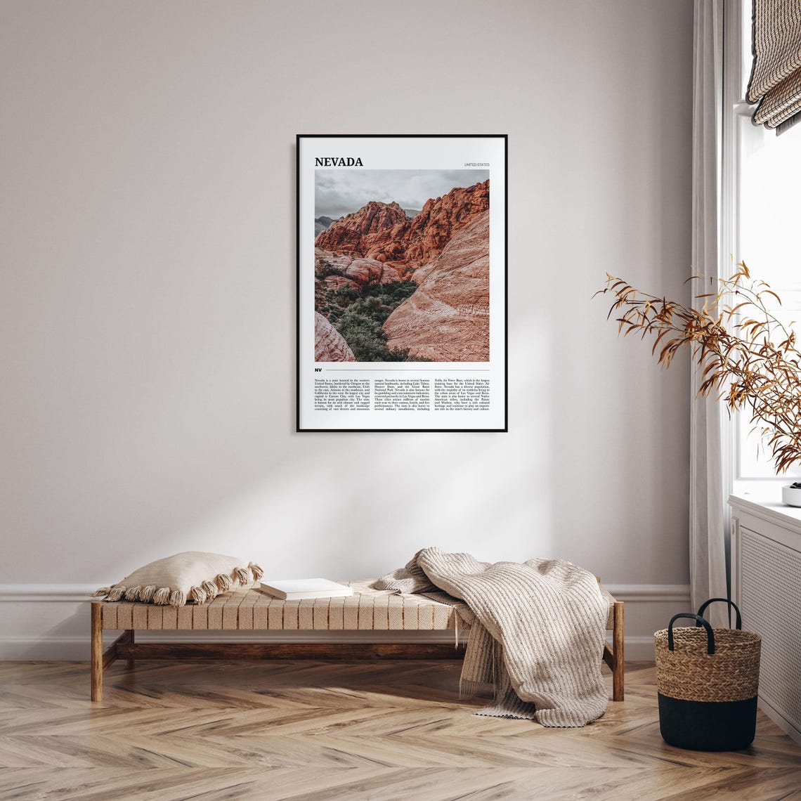 Nevada Red Rock Canyon Desert Formations Scenic Travel Poster - Image 4