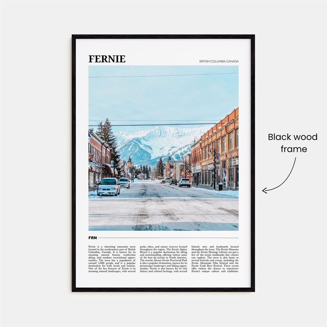 Fernie Photo British Columbia Canada Travel Poster - Image 2