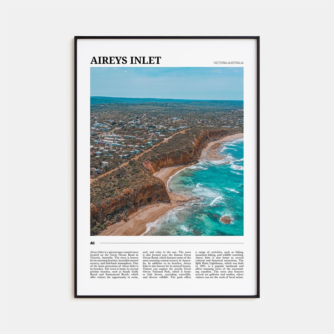 Aireys Inlet Wall Art Victoria Travel Poster