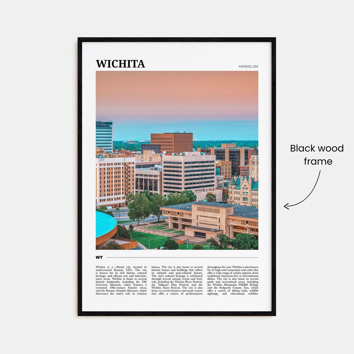 Wichita Travel Poster Wichita Wall Art Wichita Poster Print Wichita Photo Wichita Decor Kansas Usa - Image 2