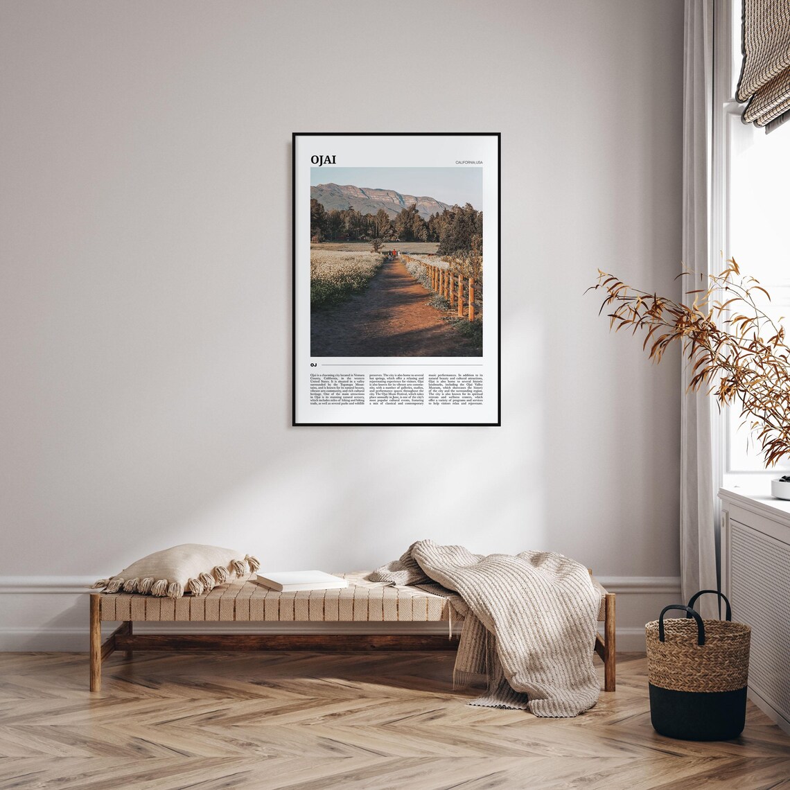 Ojai California Mountain Valley Golden Field Sunset Travel Poster - Image 4