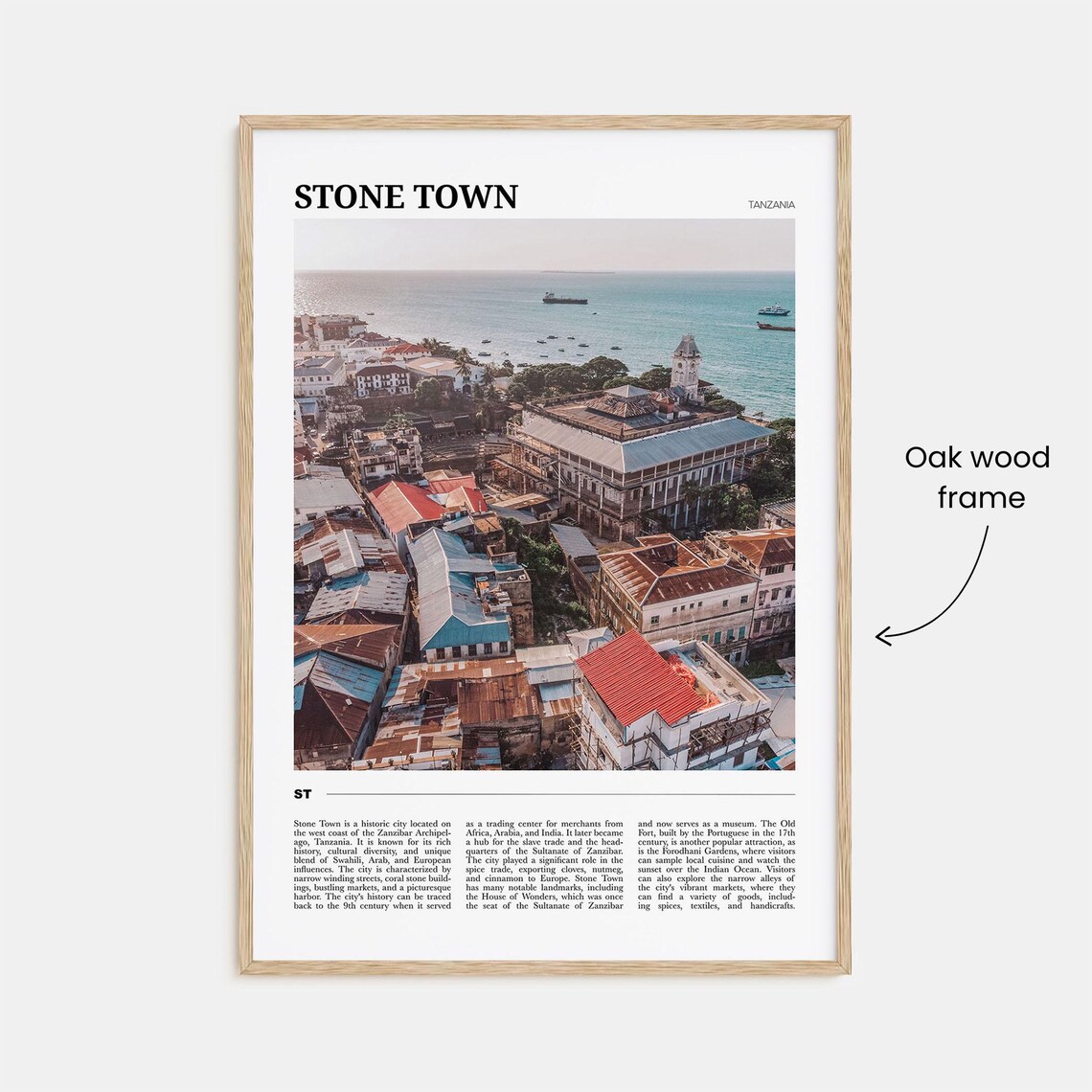 Stone Town Tanzania Historic Aerial Harbor Travel Photography Poster - Image 3