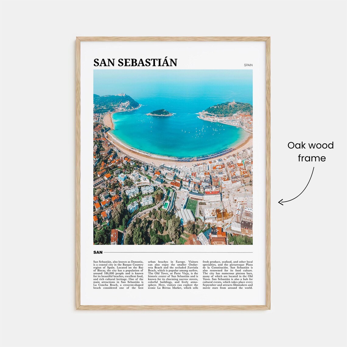 San Sebastian Travel Poster, Spain Wall Art Print - Image 3