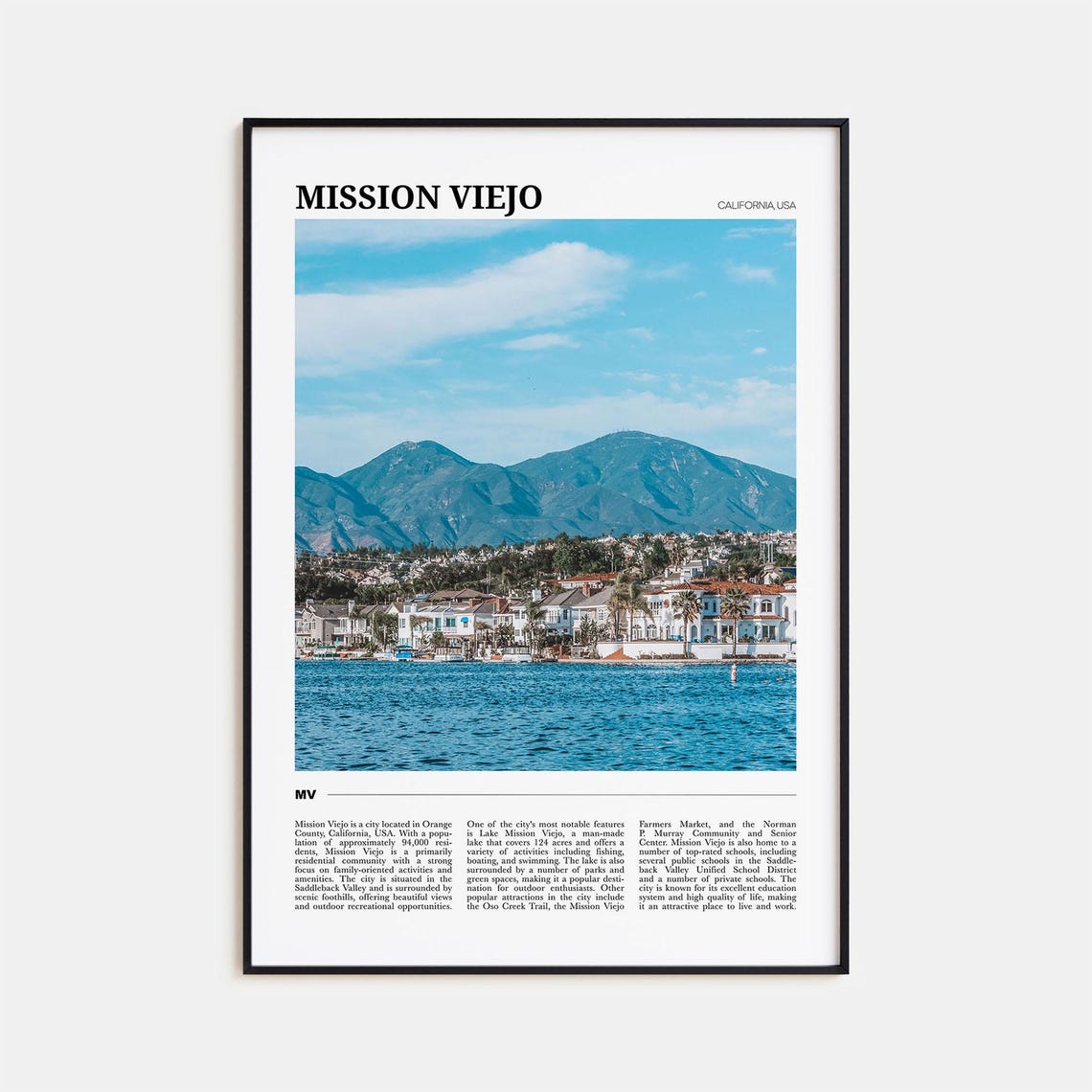 Mission Viejo Travel Poster Mission Viejo Wall Art Mission Viejo Poster Print Mission Viejo Photo Mission Viejo Decor California Usa