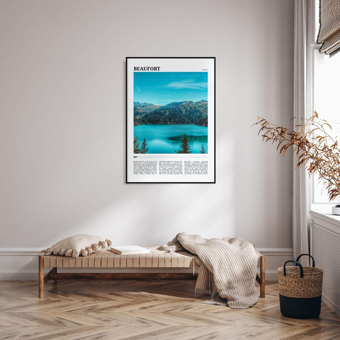 Beaufort France Turquoise Alpine Lake Mountain Pine Scene Poster - Image 4