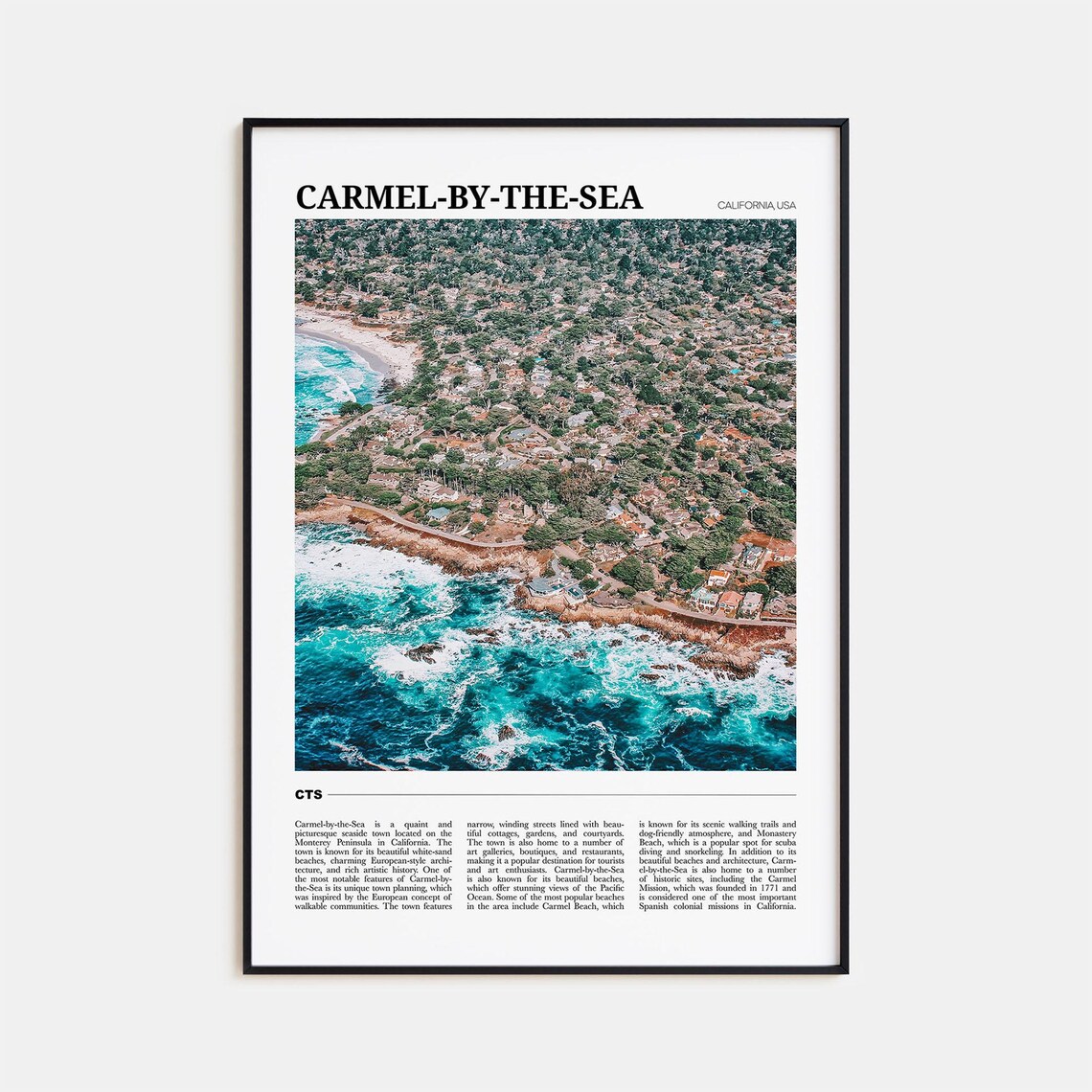 Carmel By The Sea Travel Poster, California USA
