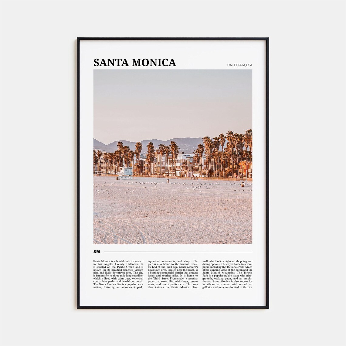 Santa Monica California Wall Art Print