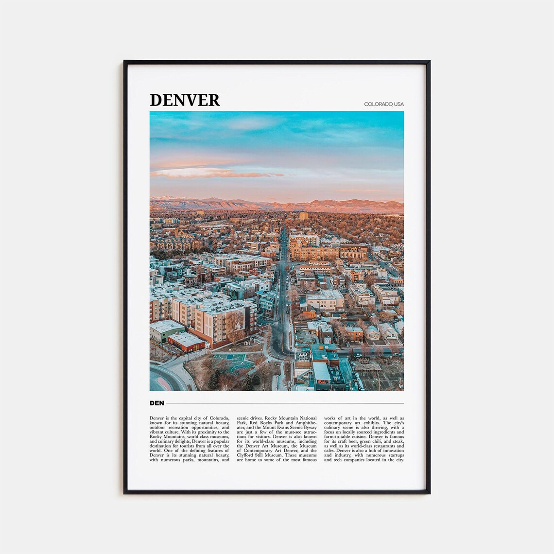 Denver Travel Poster No 1, Colorado Travel Poster
