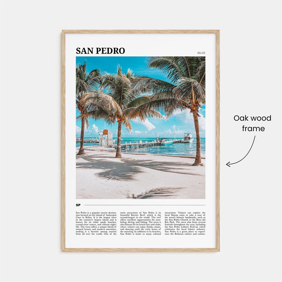 San Pedro Belize Travel Poster, Wall Art Print - Image 3