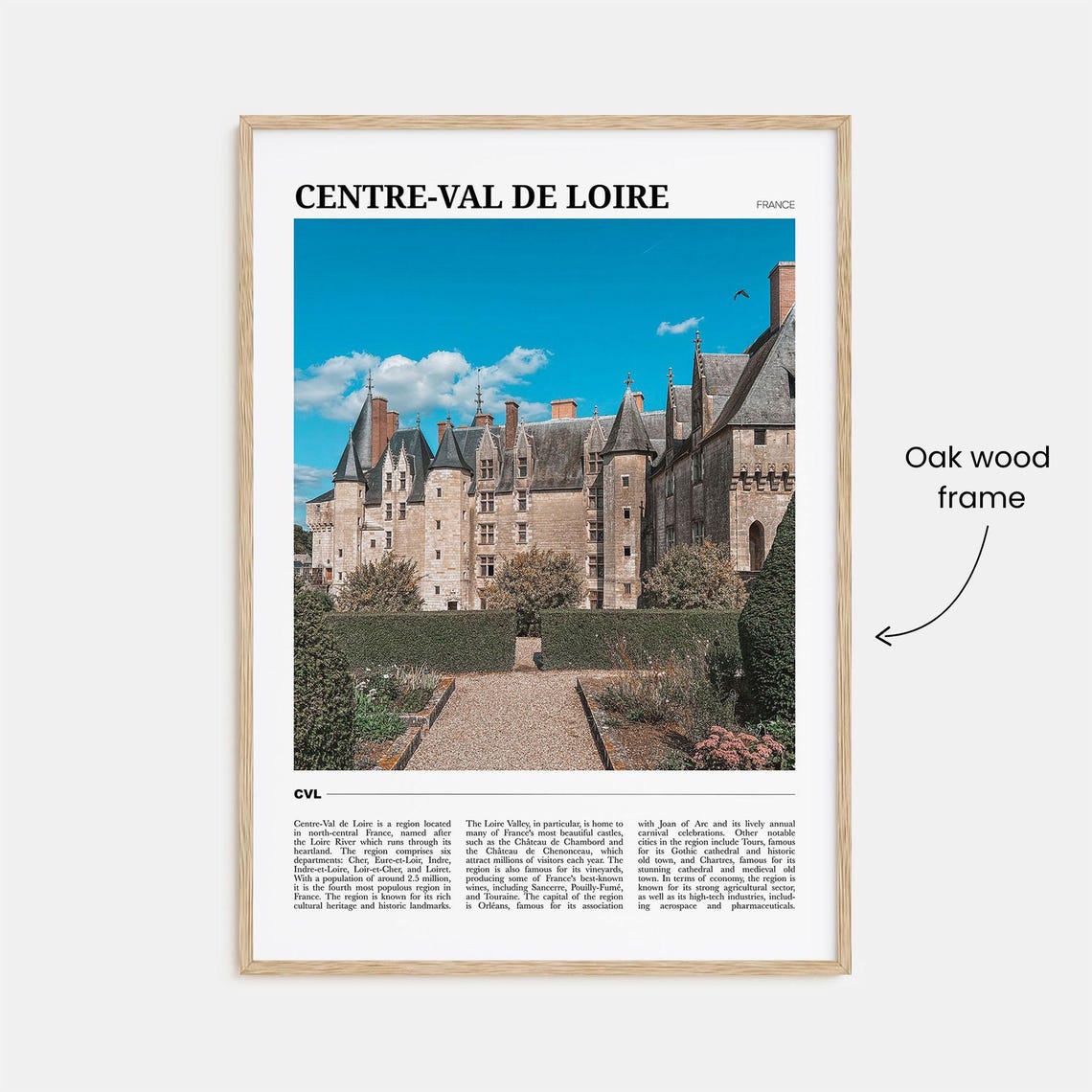 Centre Val de Loire France Loire Chateau Gardens Photo Travel Poster - Image 3