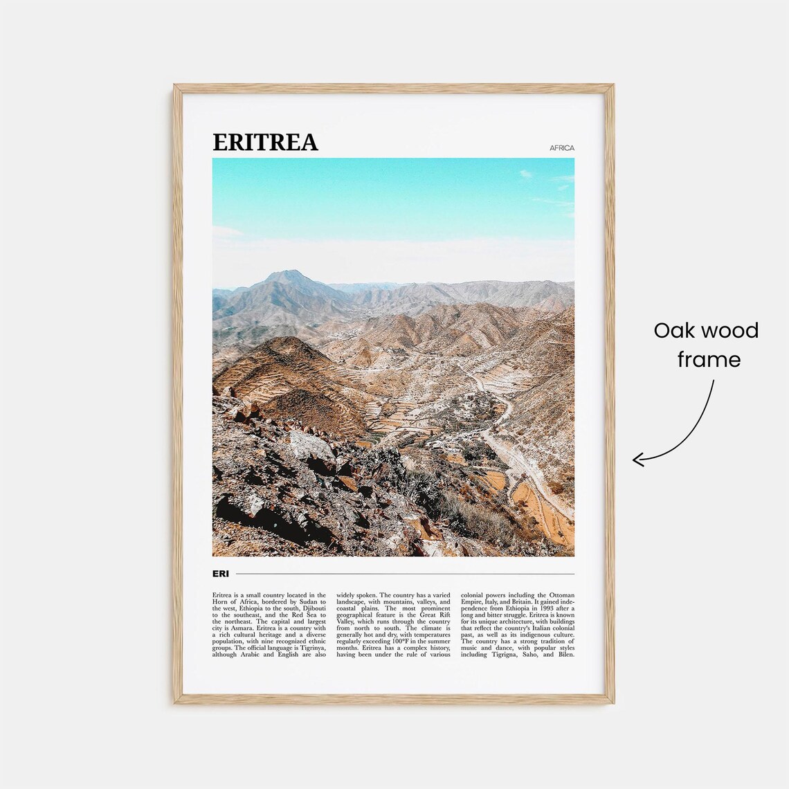 Eritrea Africa Rugged Highlands Rocky Mountains Travel Poster - Image 3