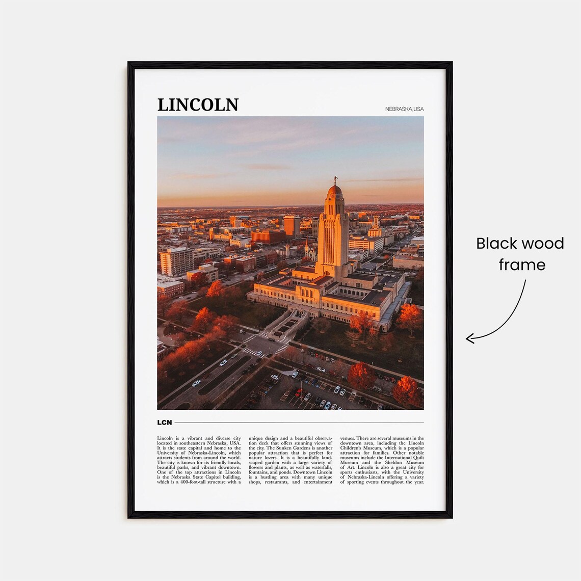 Lincoln Travel Poster, Nebraska USA Art Print - Image 2