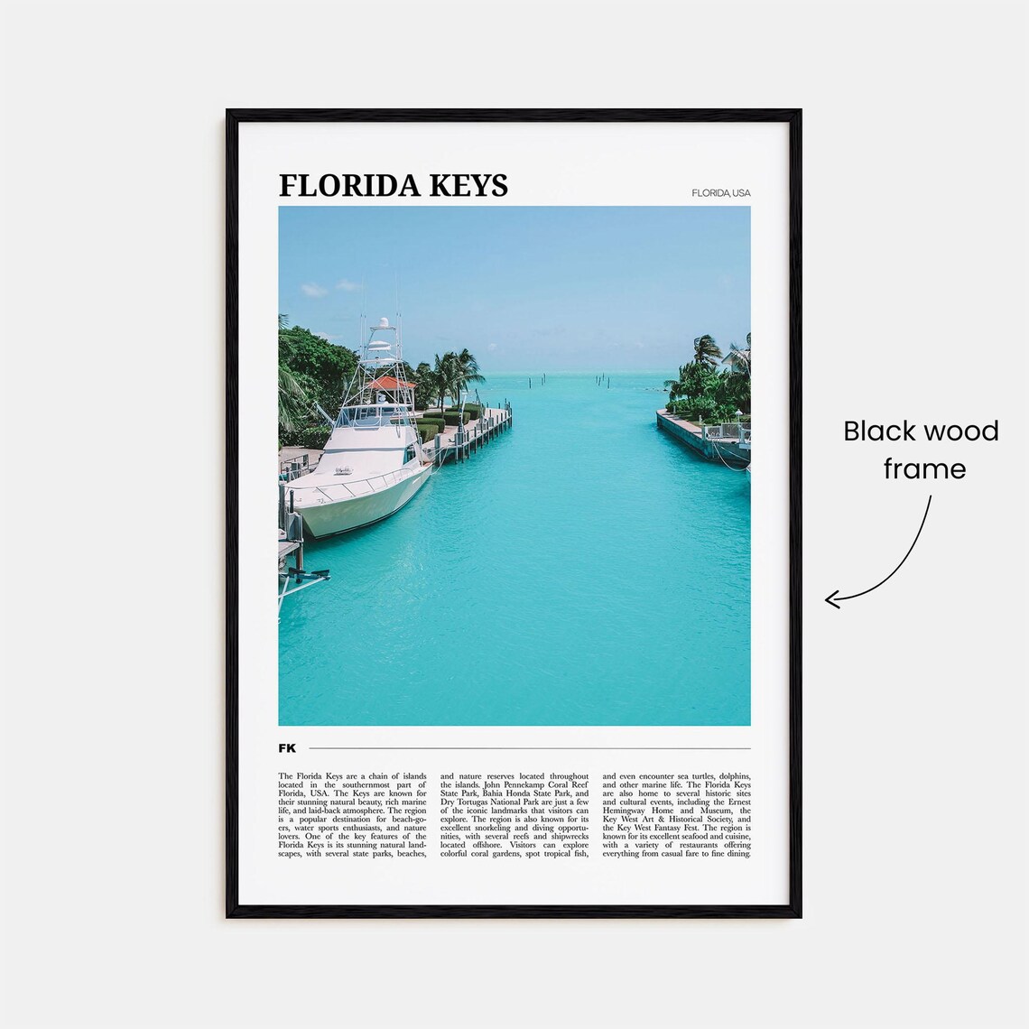 Florida Keys Marina Boats Turquoise Water Travel Poster Photo Art - Image 2