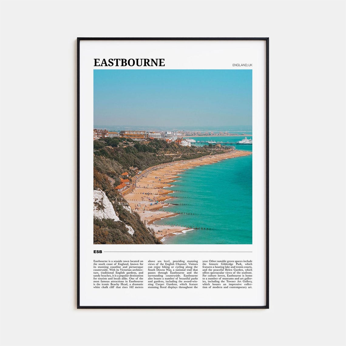 Eastbourne Travel Poster Eastbourne Wall Art Eastbourne Poster Print Eastbourne Photo Eastbourne Decor England Uk