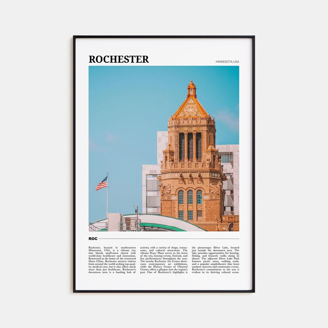 Rochester Travel Poster, Minnesota Wall Art Print