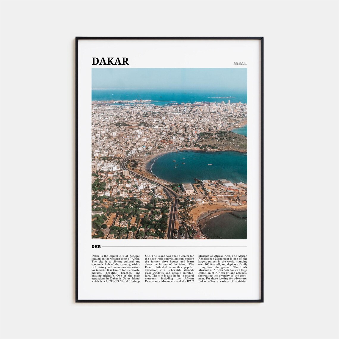 Dakar Travel Poster, Senegal Wall Art Print