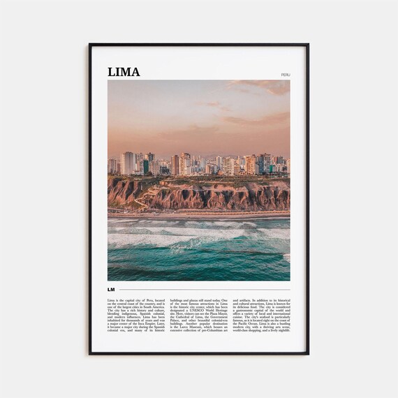 Lima Travel Poster, Peru Wall Art Print
