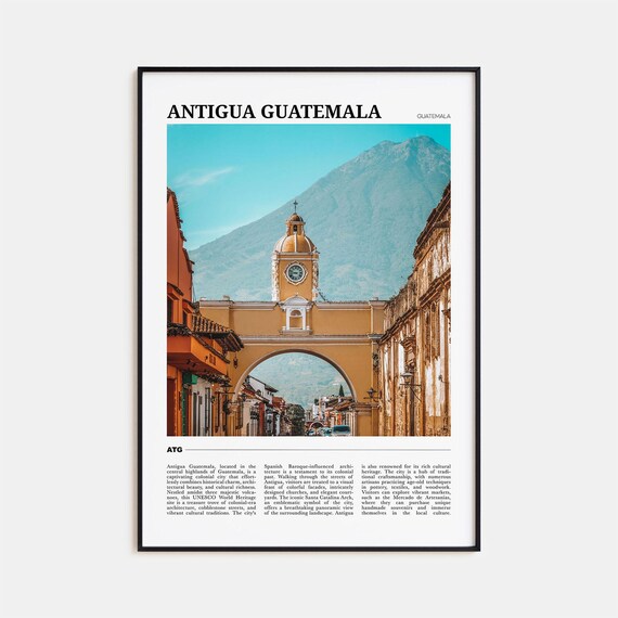 Antigua Guatemala Travel Poster, Latin America Wall Art
