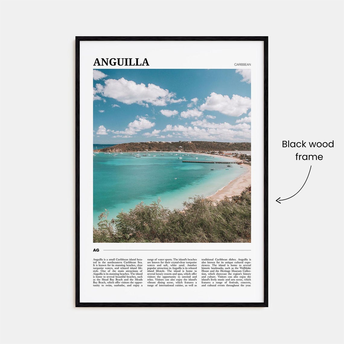Anguilla Caribbean Turquoise Bay Sailboats Beach Travel Poster - Image 2