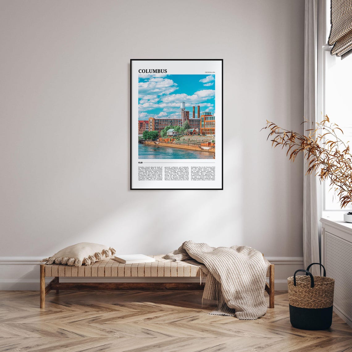 Columbus Georgia Travel Poster Riverwalk Brick Mill Water Tower View - Image 4