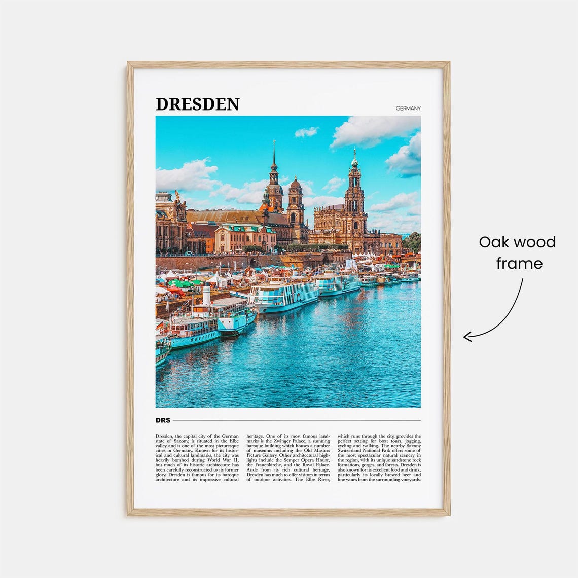 Dresden Germany Elbe River Old Town Baroque Cityscape Poster - Image 3