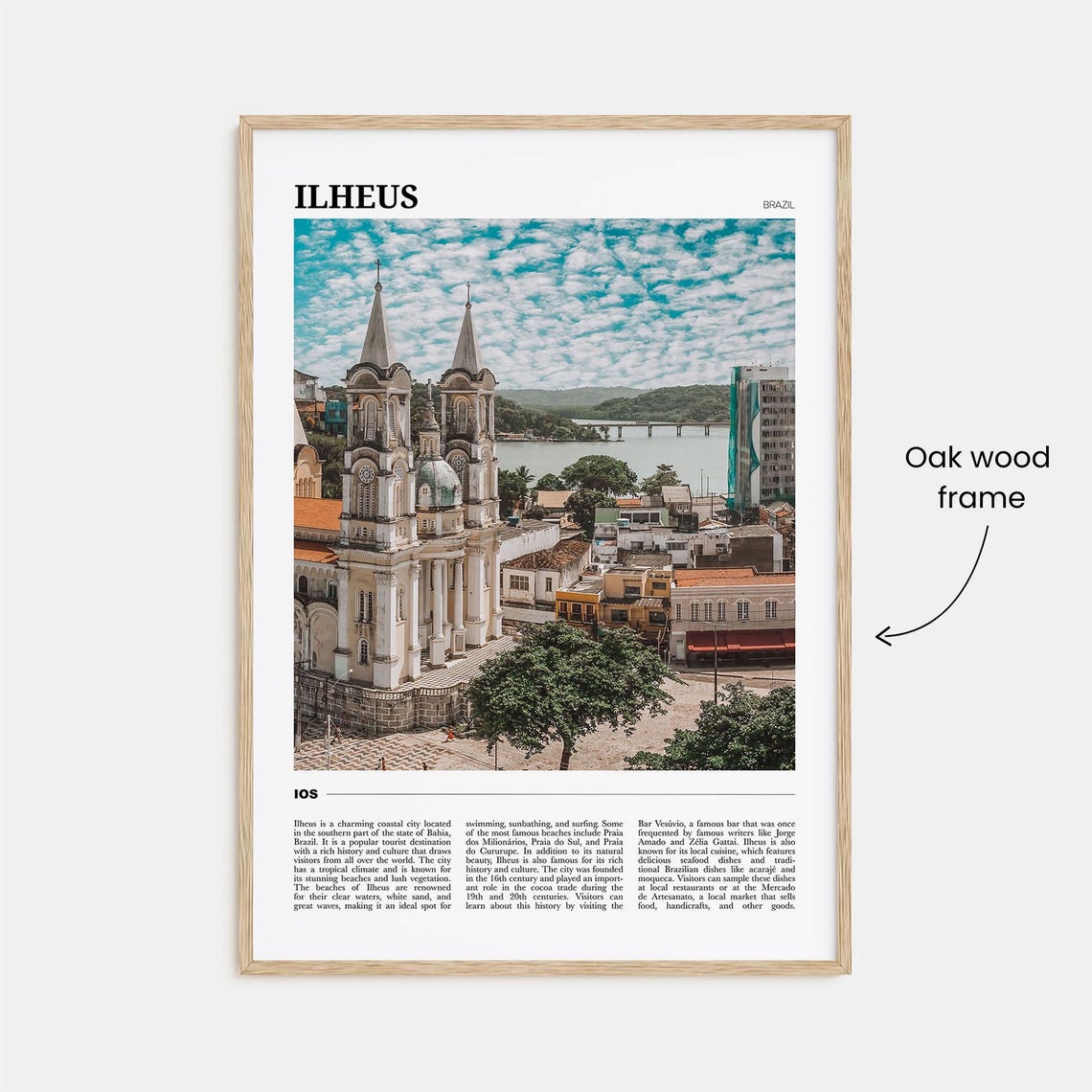 Ilheus Brazil Historic Baroque Colonial Church City View Poster - Image 3