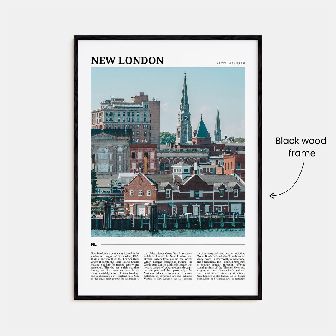 New London Travel Poster, Connecticut Travel Art - Image 2