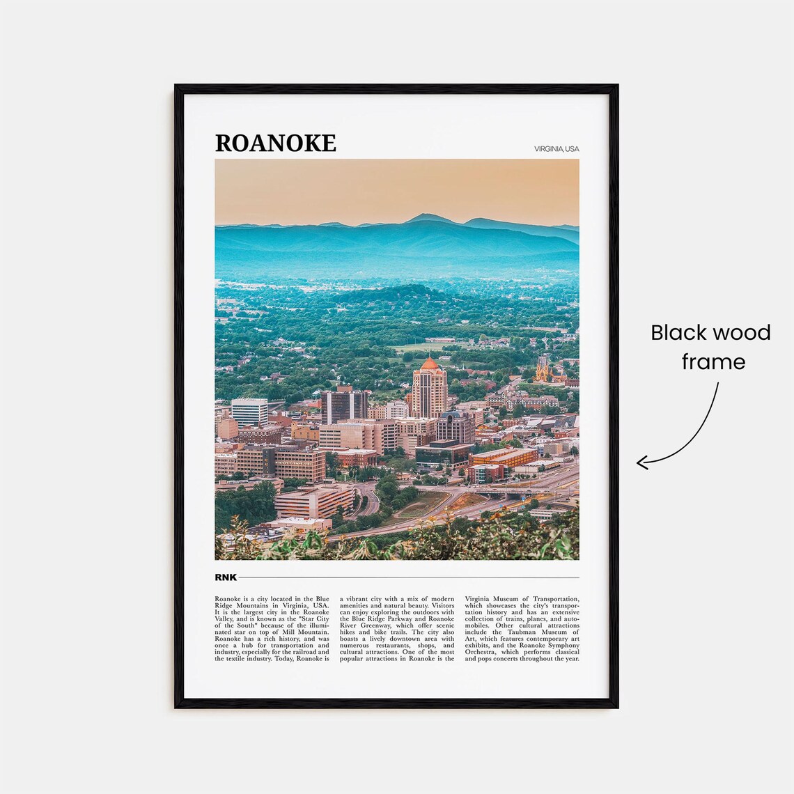 Roanoke Virginia Travel Poster, USA Wall Art - Image 2