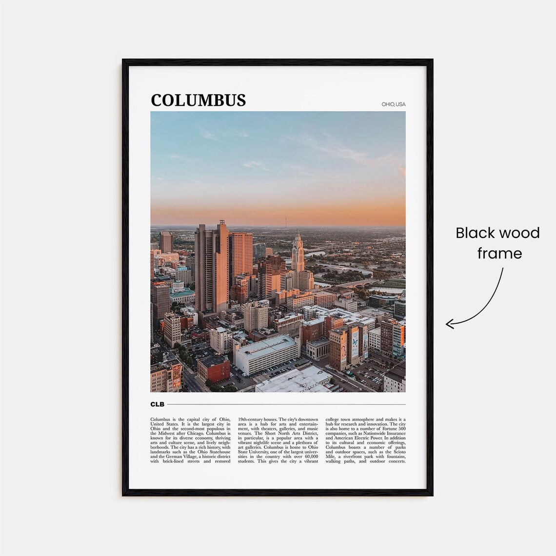 Columbus Ohio USA Downtown Skyline Sunset LeVeque Tower City Poster - Image 2
