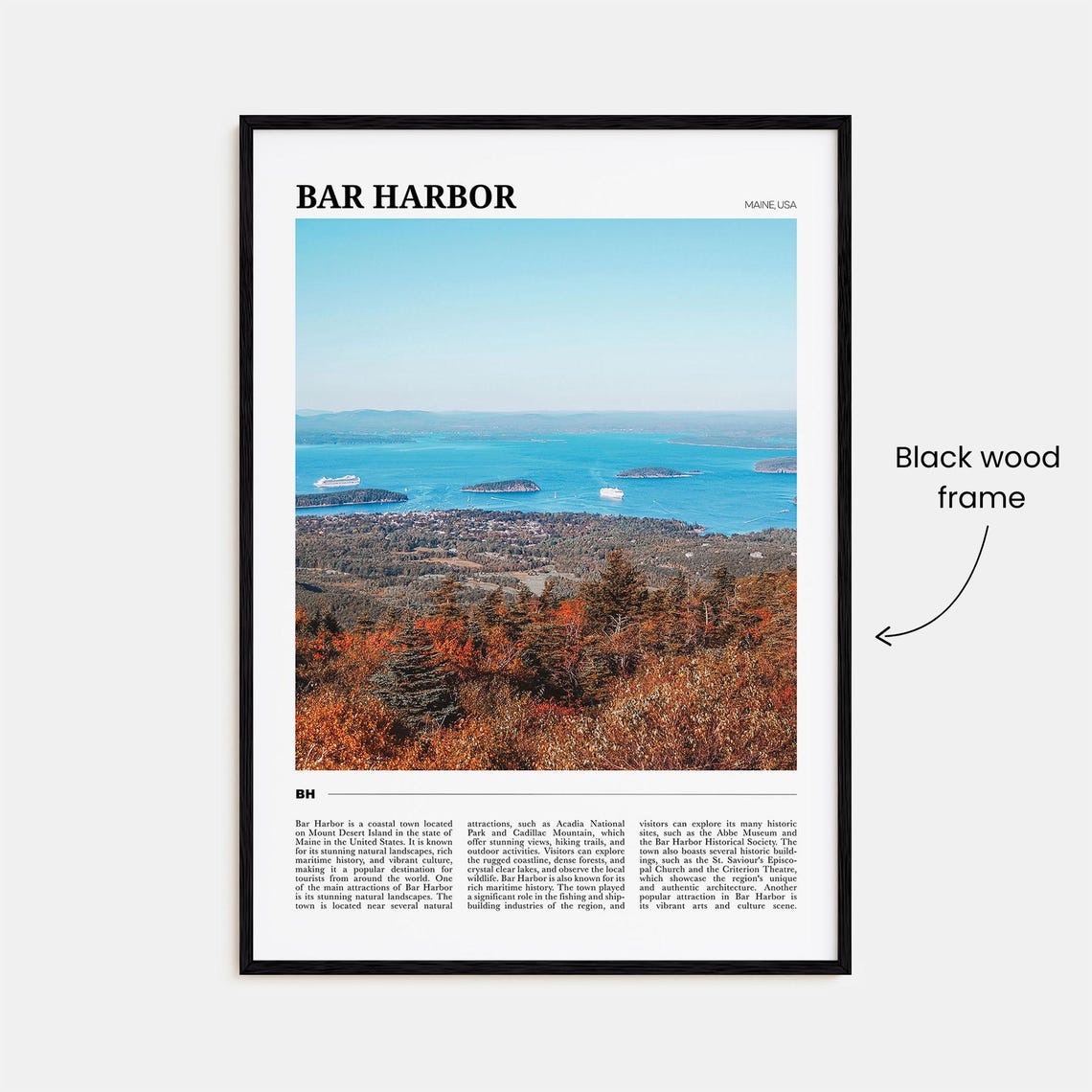 Bar Harbor Maine Cadillac Mountain View Coast Islands Travel Poster - Image 2