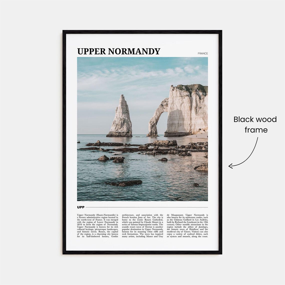 Upper Normandy France Etretat Chalk Cliffs Natural Arch Coast Poster - Image 2