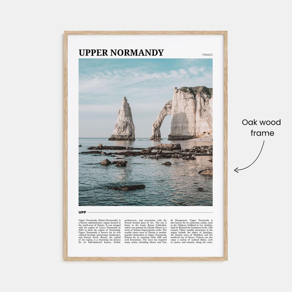 Upper Normandy France Etretat Chalk Cliffs Natural Arch Coast Poster - Image 3