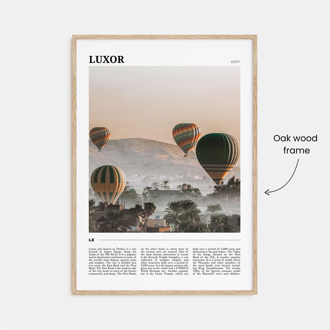 Luxor Egypt Hot Air Balloons Sunrise Nile Valley Travel Poster - Image 3