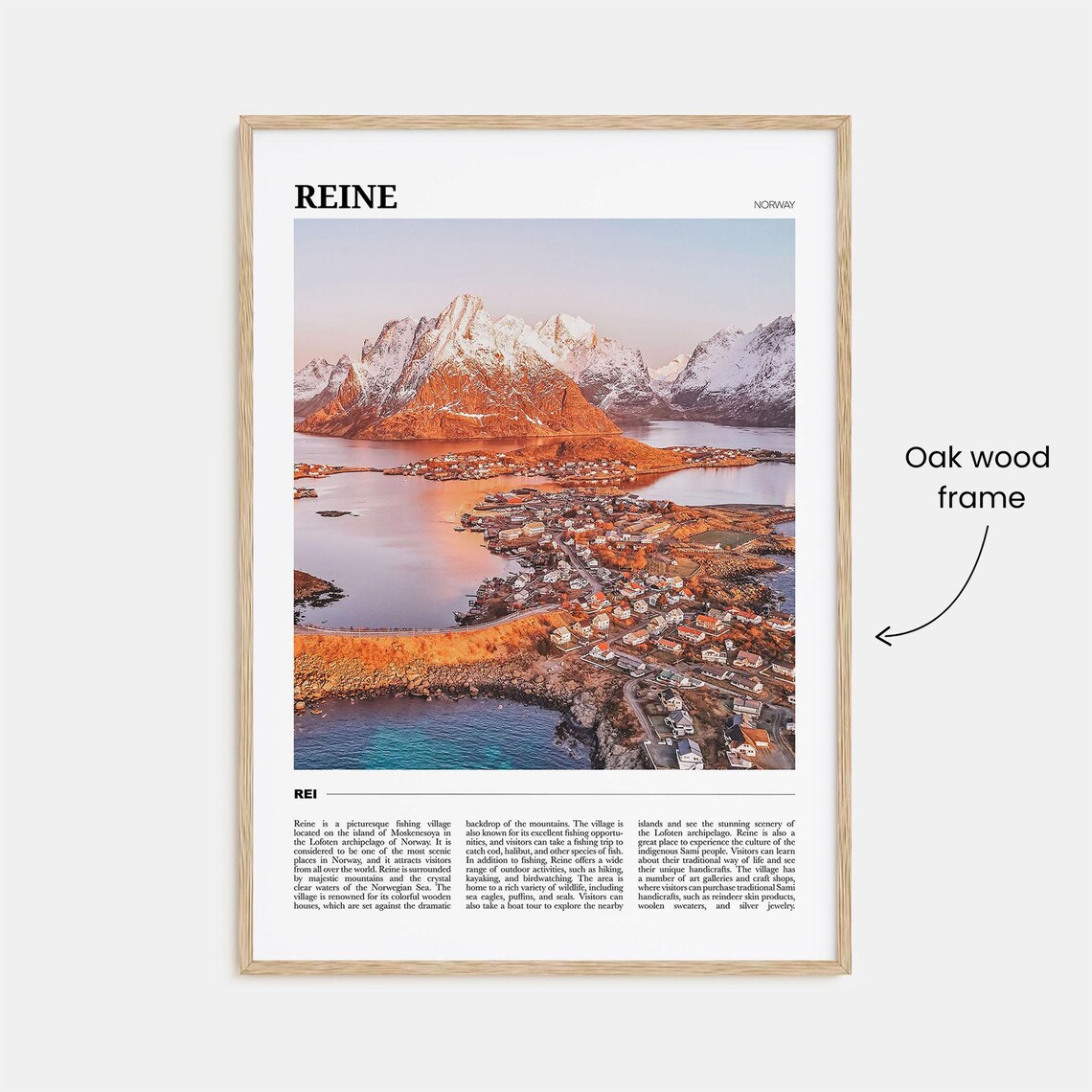 Reine Norway Lofoten Fishing Village Sunset Mountain Travel Poster - Image 3
