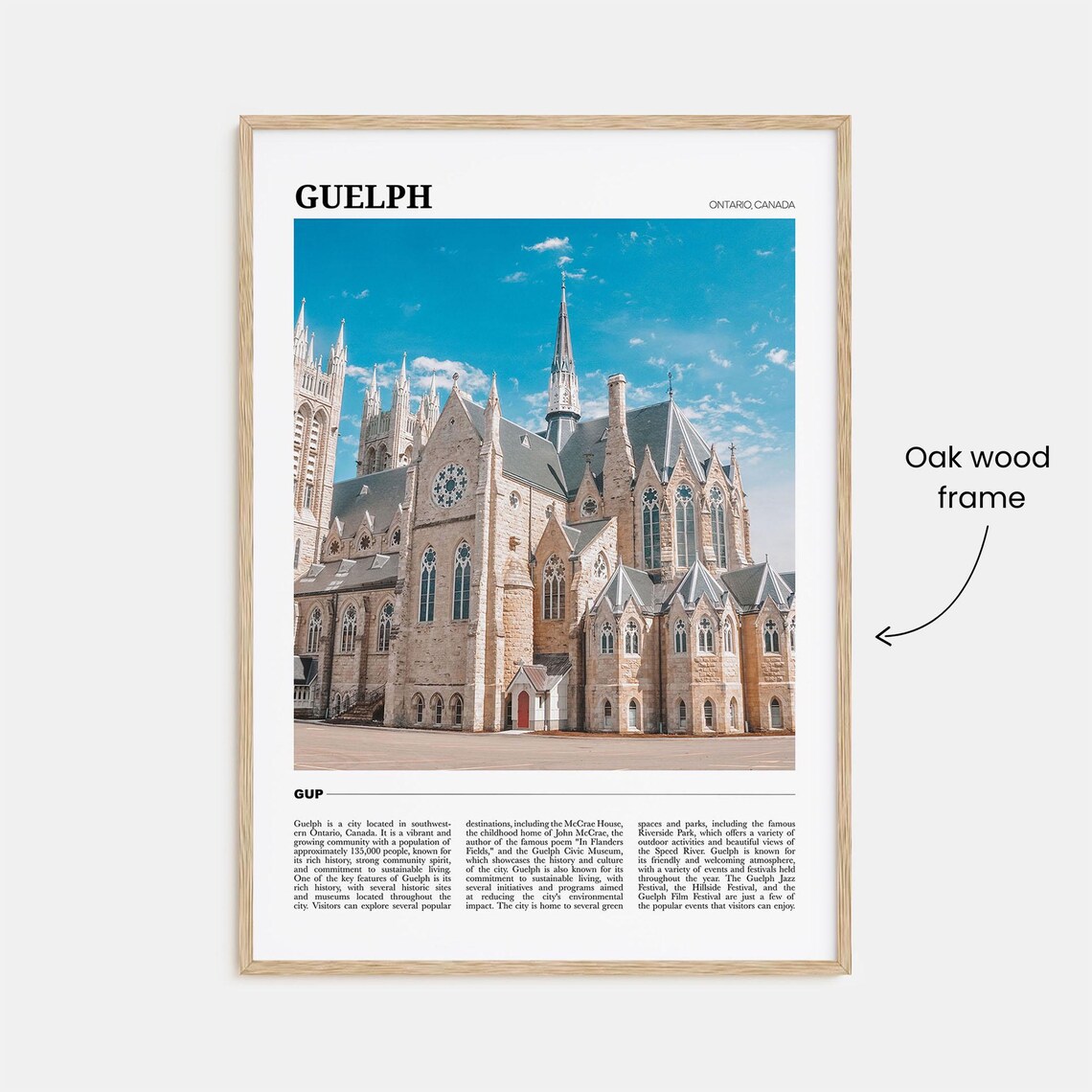 Guelph Ontario Canada Gothic Stone Church Spires Photo Travel Poster - Image 3