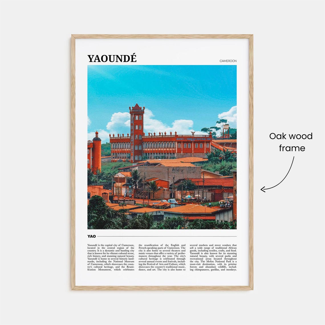 Yaounde Cameroon Red Roofed Landmark Cityscape Photo Travel Poster - Image 3