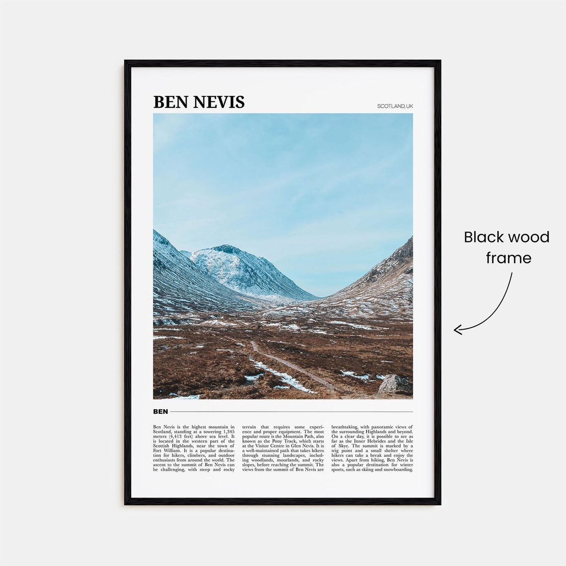 Ben Nevis Scotland Highest Mountain Snow Peaks Hiking Poster - Image 2