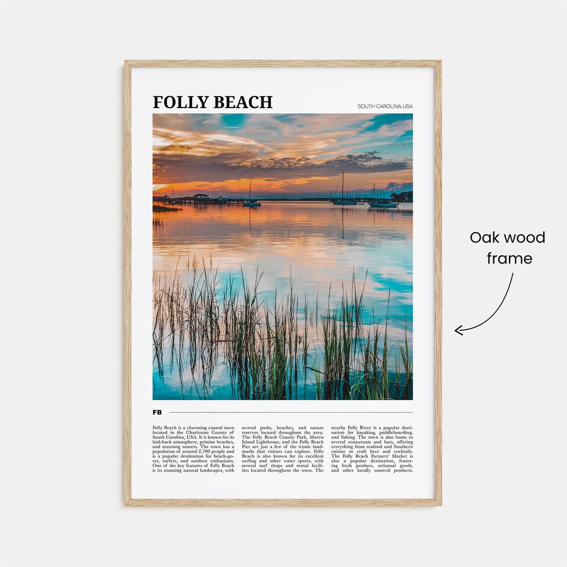 Folly Beach Travel Poster, South Carolina Wall Art - Image 3