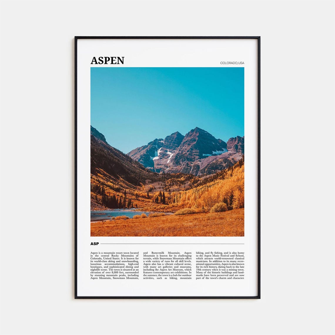 Aspen Colorado Rocky Mountain Peaks Fall Foliage Scenery Poster