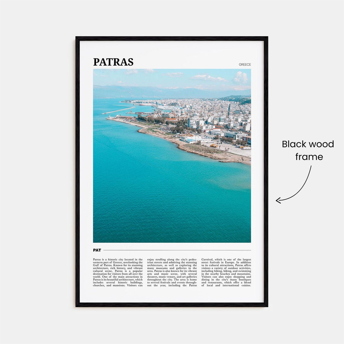Patras Greece Turquoise Gulf Aerial Coastal Cityscape Poster - Image 2