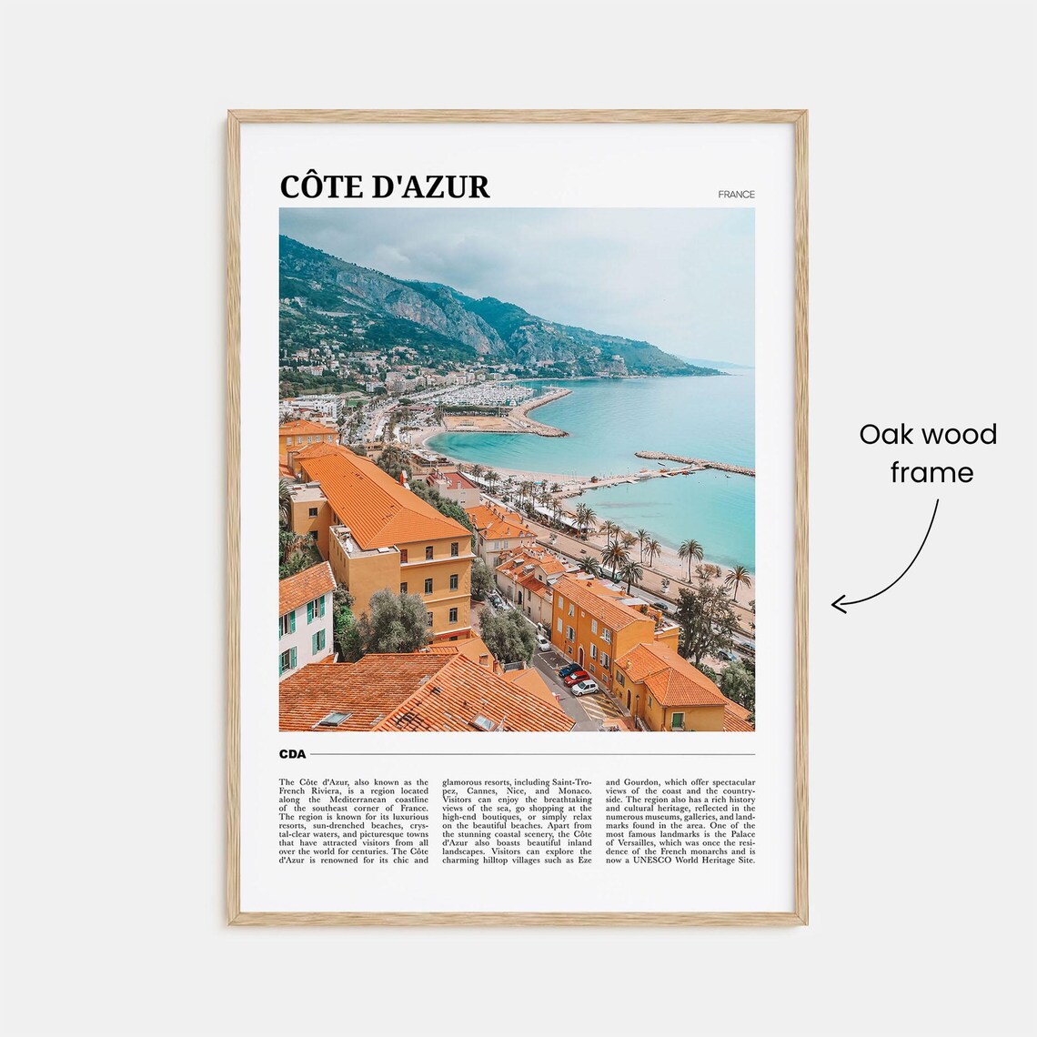 Cote dAzur France French Riviera Travel Photo Coast View Poster - Image 3