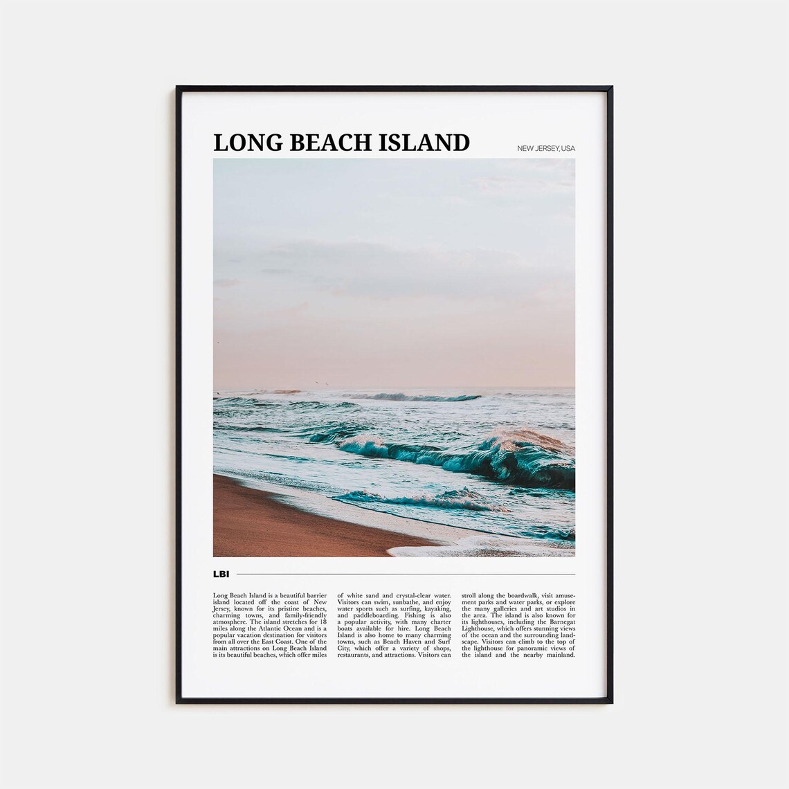 Long Beach Island Travel Poster, New Jersey Wall Art