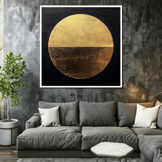 Gsomadres Minimalist Gold Mandala, Modern Zen Spaces